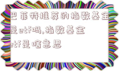 巴菲特推荐的指数基金是etf吗,指数基金etf是啥意思  第1张