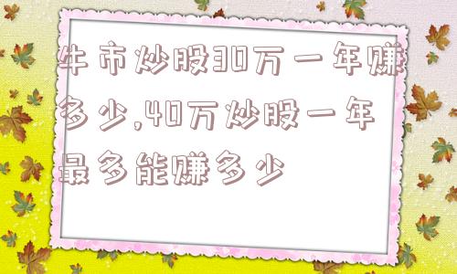 牛市炒股30万一年赚多少,40万炒股一年最多能赚多少  第1张
