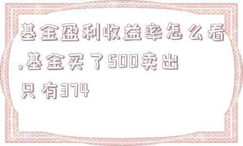 基金盈利收益率怎么看,基金买了500卖出只有374  第1张