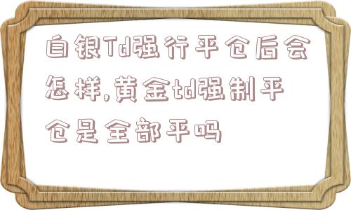 白银Td强行平仓后会怎样,黄金td强制平仓是全部平吗  第1张