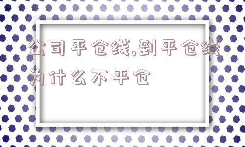 公司平仓线,到平仓线为什么不平仓  第1张