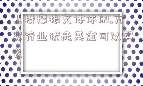 上投摩根文体休闲,万家行业优选基金可以买么  第1张