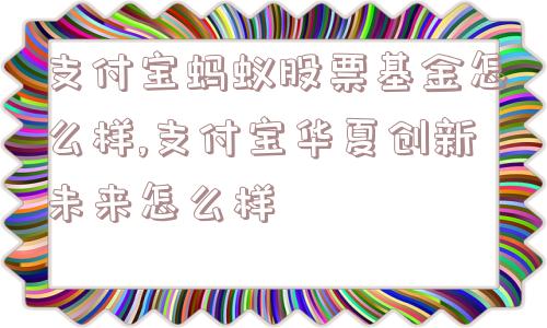 支付宝蚂蚁股票基金怎么样,支付宝华夏创新未来怎么样  第1张