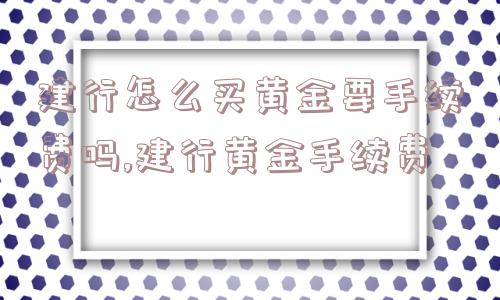 建行怎么买黄金要手续费吗,建行黄金手续费  第1张