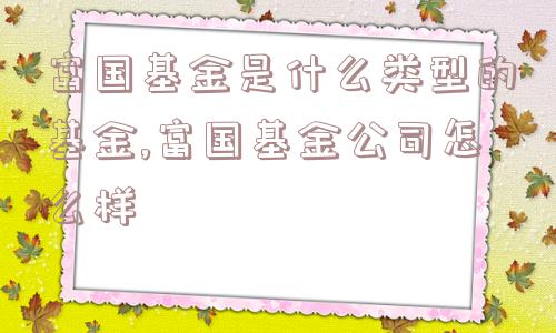 富国基金是什么类型的基金,富国基金公司怎么样  第1张