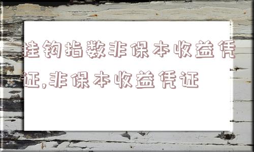 挂钩指数非保本收益凭证,非保本收益凭证  第1张