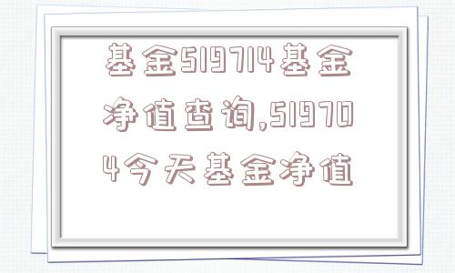 基金519714基金净值查询,519704今天基金净值  第1张