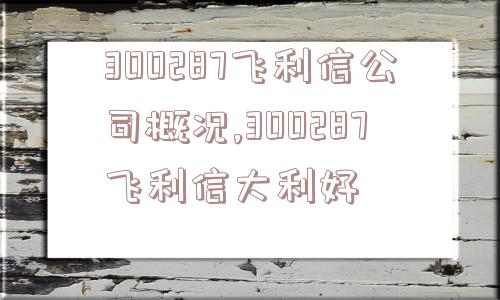 300287飞利信公司概况,300287飞利信大利好  第1张