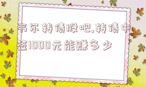 韦尔转债股吧,转债中签1000元能赚多少  第1张