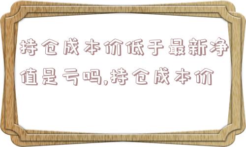 持仓成本价低于最新净值是亏吗,持仓成本价  第1张