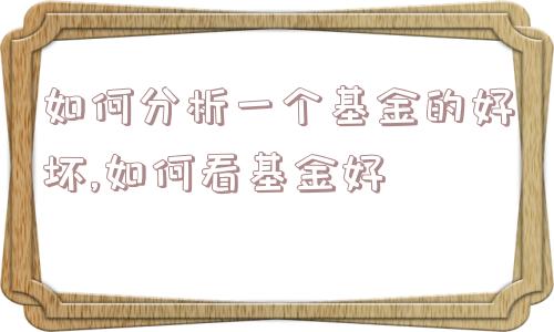 如何分析一个基金的好坏,如何看基金好  第1张