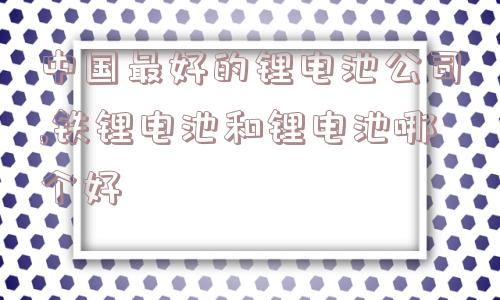 中国最好的锂电池公司,铁锂电池和锂电池哪个好  第1张