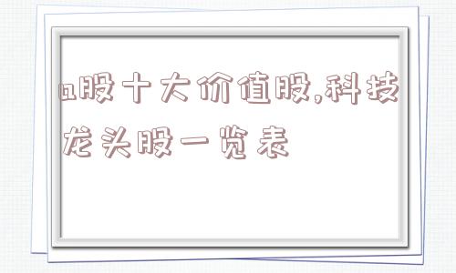 a股十大价值股,科技龙头股一览表  第1张