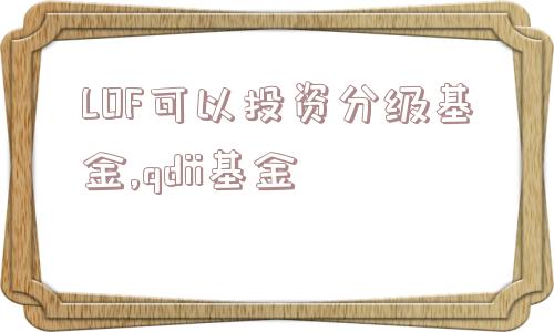 LOF可以投资分级基金,qdii基金  第1张