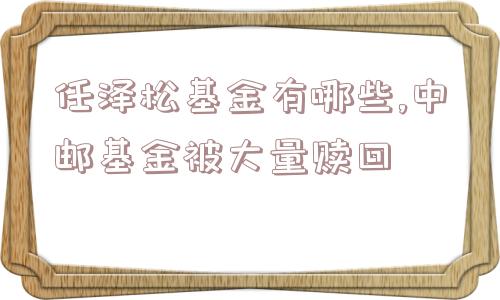 任泽松基金有哪些,中邮基金被大量赎回  第1张