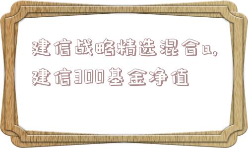 建信战略精选混合a,建信300基金净值  第1张