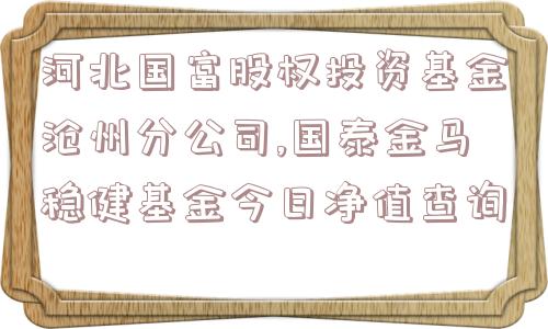 河北国富股权投资基金沧州分公司,国泰金马稳健基金今日净值查询  第1张