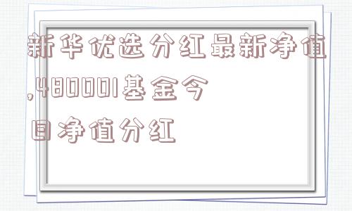 新华优选分红最新净值,480001基金今日净值分红  第1张