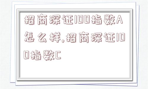 招商深证100指数A怎么样,招商深证100指数C  第1张