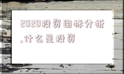 2020投资目标分析,什么是投资  第1张