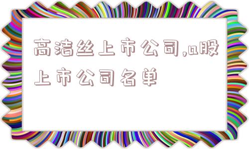 高洁丝上市公司,a股上市公司名单  第1张