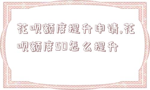 花呗额度提升申请,花呗额度50怎么提升  第1张