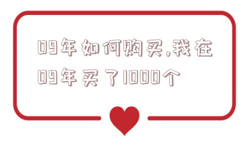 09年如何购买,我在09年买了1000个  第1张