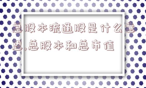 总股本流通股是什么意思,总股本和总市值  第1张