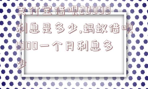 支付宝借呗20000利息是多少,蚂蚁借呗1000一个月利息多少  第1张