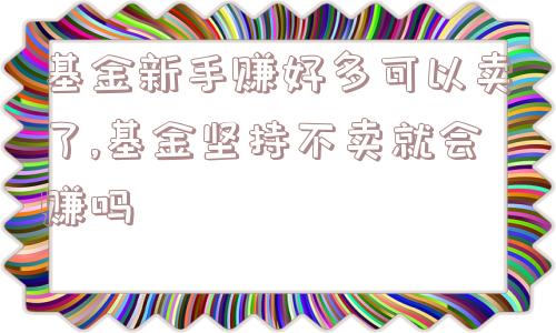 基金新手赚好多可以卖了,基金坚持不卖就会赚吗  第1张