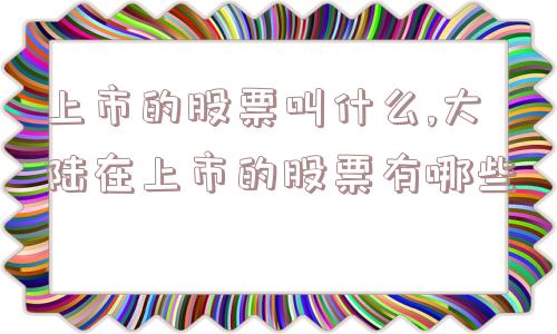 上市的股票叫什么,大陆在上市的股票有哪些  第1张